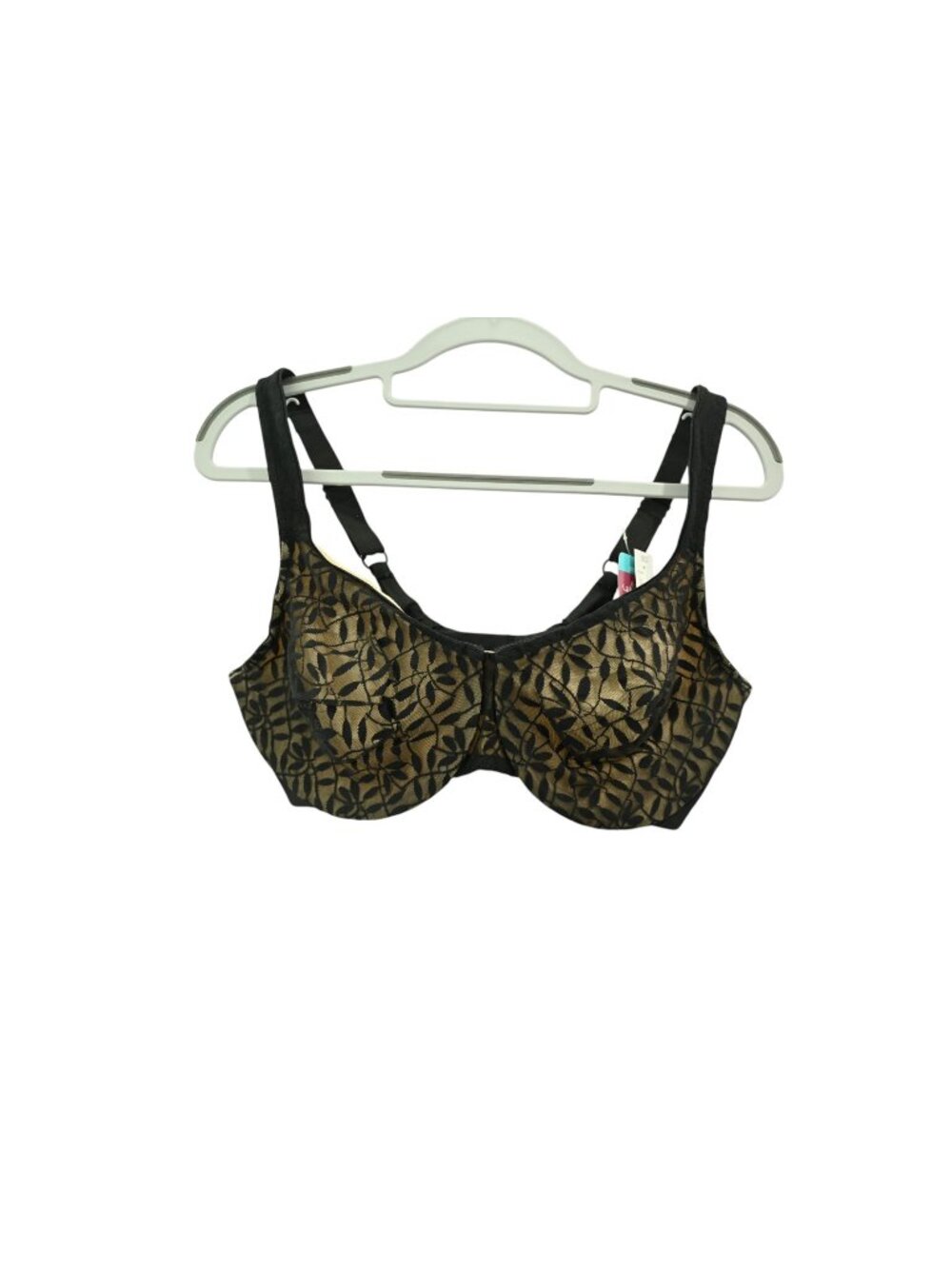 NWT Olga by Warners Sheer Leaves Lace Full Coverage Minimizer Bra Sz 38DD 35519